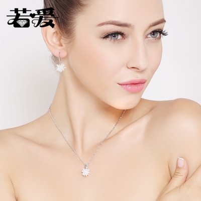 If love han edition crystal ice eardrop S925 tremella nail female temperament snowflake earrings earrings Korea valentine's gift