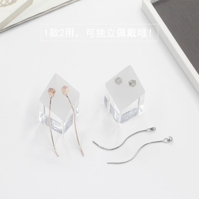 The lesbian doctor lee bible with stud earrings 925 needles temperament women earrings long tassels eardrop South Korea