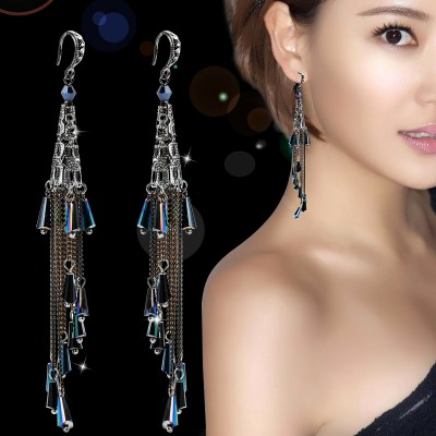Tassel earrings long female Bohemia style decoration exaggeration pendant jewelry temperament Korean air accessories
