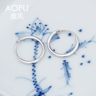 Mr Fu 990 sterling silver ear clip classic aperture smooth fine silver earrings female stud earrings han edition fashion accessories gifts