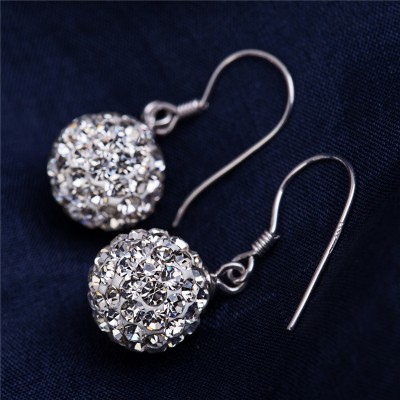 Xin li jas s925 silver earrings eardrop female Tremella nail length fashion popular Korean allergy