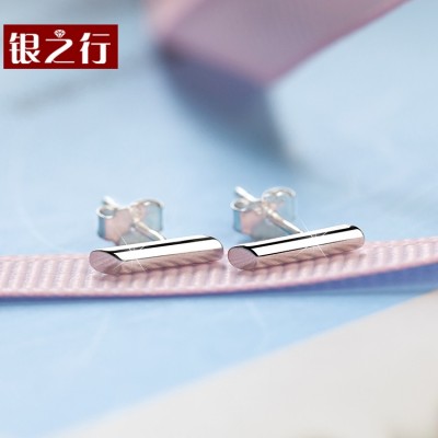 Silver trip S925 tremella nail female temperament high contracted students act the role ofing is tasted hipster personality show thin man earrings