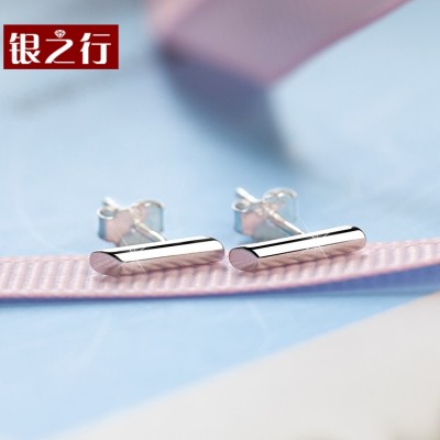 Silver trip S925 tremella nail female temperament high contracted students act the role ofing is tasted hipster personality show thin man earrings