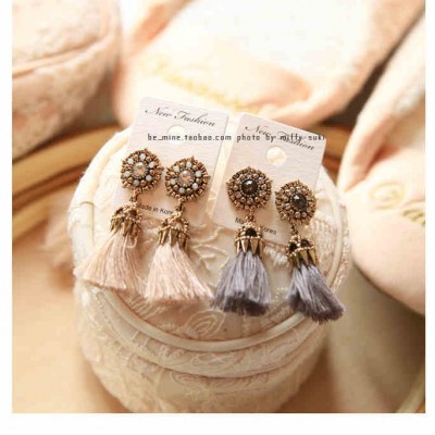 Shanzai 925 tremella screw thread Morocco wind restoring ancient ways Sue diamond earrings no false ear ear pierced ear clip earrings