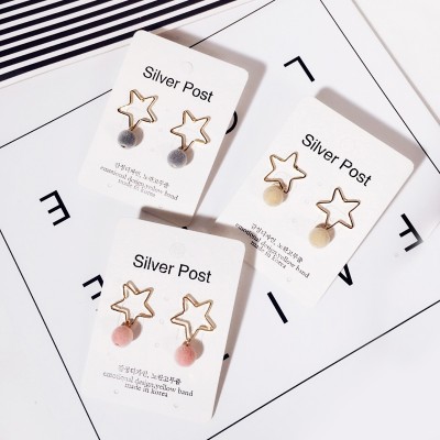 Han Guodong door personality fashion mini little stars pompoms earrings female temperament of Japan and South Korea version of contracted earring ornaments