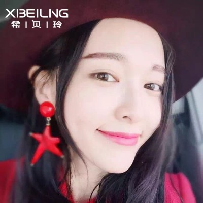 Bush benefit south Korean fashion new personality exaggerated temperament melting pentagram star earrings joker