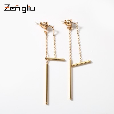 Contracted personality after hanging ear ear chain line South Korea female long eardrop temperament hipster earrings joker long earrings