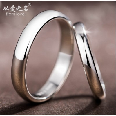 A pair of men's and women's buddhist monastic discipline fashion nappa 999 sterling silver lovers ring Japan and South Korea students contracted tail ring ring