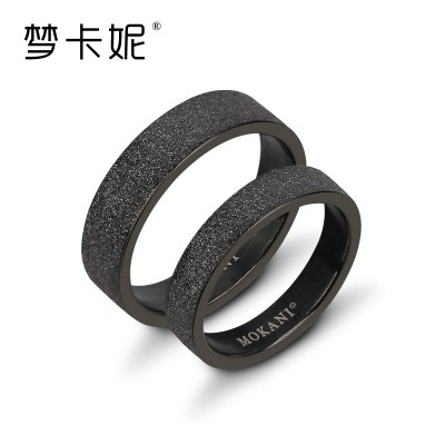 Dream carnie 316 l titanium steel ring ring black pearl sand titanium steel couples