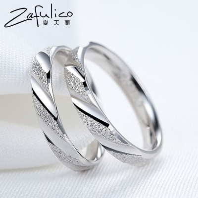 Sterling silver ring couples buddhist monastic discipline forefinger engagement between a man and a woman get married frosted contracted creative students, Japan and South Korea