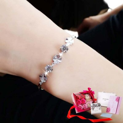 Clovers han edition contracted silver bracelet with female fresh student lovers bracelet valentine's day, birthday present for his girlfriend