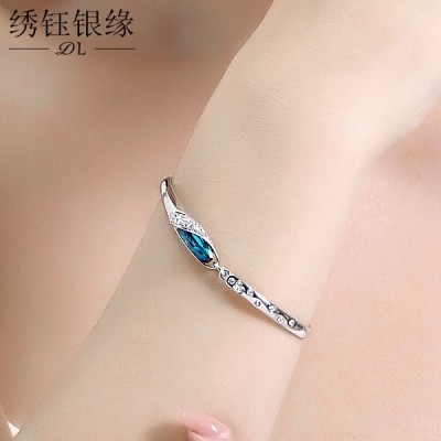 925 silver bracelet with female pure, Japan and South Korea version of crystal bracelet twelve constellation accessories sweet valentine's day, birthday gift