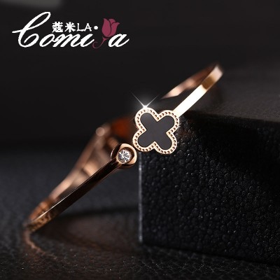 Female Fashion Bracelet 18K Rose Gold Color Korean students' personality and a couple of titanium bracelet