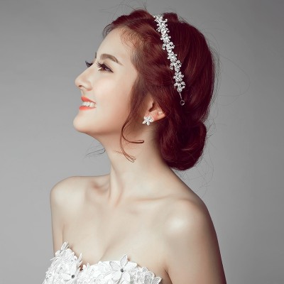 Jia qi's poem the new bride headdress white headdress flower Korean wedding wedding hair accessories wedding accessories