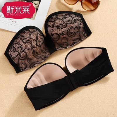 Strapless bra slip Strapless underwear gather female half cup thin chest bra summer dress