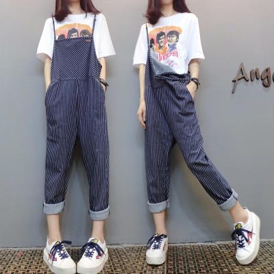  new wide leg pants dress skirts loose pants Siamese summer suit leotard Sen female students