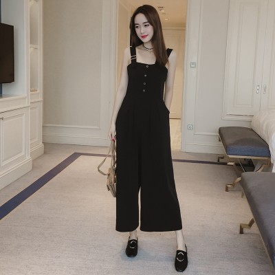 The summer of  Korean nine female Siamese pants bra straps sling Jumpsuit casual pants loose wide leg pants, wind