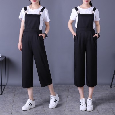 Suspenders, pants, women, summer, , new nine, pants, broad legs, conjoined pants, Korean version of suspenders, underwear, loose casual pants, tide
