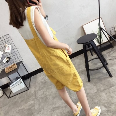  new spring and summer bib shorts pants loose Mori girl cute little fresh leisure sports pants