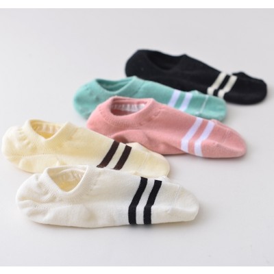 Socks, women's boat socks, socks, summer cotton, silicone, anti-skid, low hand, shallow mouth, invisible socks, thin Korean cute