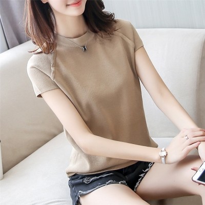 Short sleeve T-shirt shirt female head loose thin sweater T-shirt blouse tide in spring and summer
