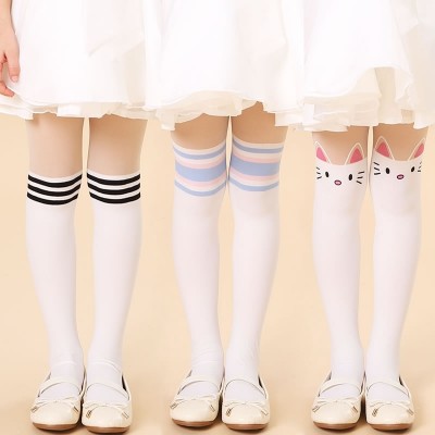 Girls Tights, spring and summer thin, children's stockings, grounding socks, fake high baby dance, white conjoined socks