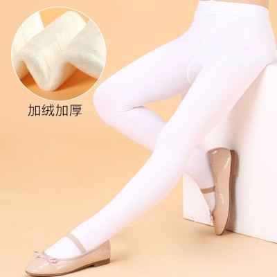 Children tights winter and winter thickening, cashmere, white dance socks, Terry girls, bottoming tights, spring and Autumn