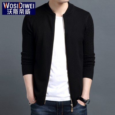 The fall of man thin sweater collar Cardigan Sweater Jacket Coat SWEATER MENS young Korean tide
