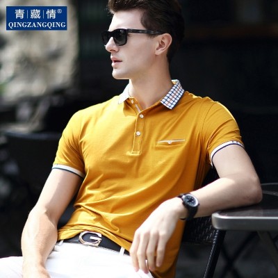  summer men's mercerized cotton, mid aged men's short sleeve T-shirts, turndown shirts, polo shirts, shirts, dads