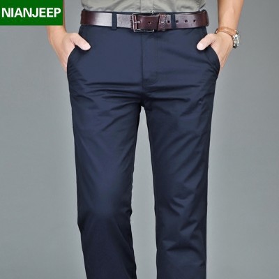 Summer thin trousers for men business casual pants men's trousers straight loose cotton male pants