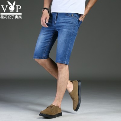 Dandy DENIM SHORTS MEN Summer Youth breeches straight thin slim men's pants five