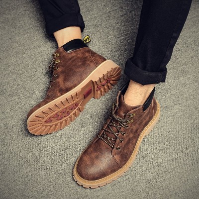 Men's spring men Martin boots boots boots trend of Korean leisure desert boots British style boots boots