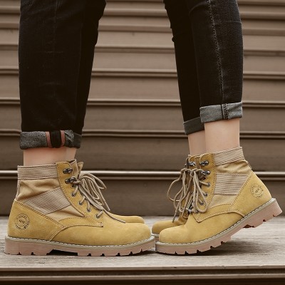 Luo Yuxi, summer leather, English wind, Martin boots, men's boots, short boots, trend gear, high boots, desert couple boots