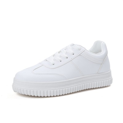 Spring and summer all-match white shoe lace student shoes Korean white canvas shoes soled shoes flat casual shoes