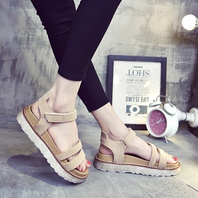In the summer of  South Korean new Rome shoes soled sandals all-match simple muffin Korean female student flats