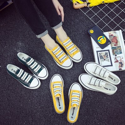  new summer pedal shoes slip-on flat canvas shoes shoes shoes all-match Korean female students