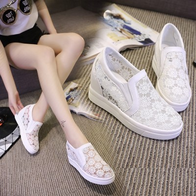 Shoes breathable increased white shoe pedal female high-heeled shoes and tennis shoes sports shoes.