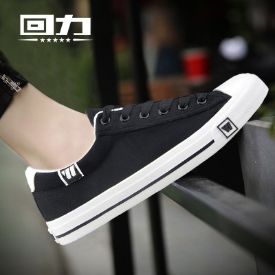 Male warrior canvas shoes help tie shoes shoes low male male Korean students summer leisure breathable flat shoes