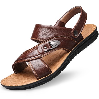 Men's sandals male leather shoes beach  new summer fashion leather sandals slippers in elderly men's father