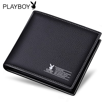 Playboy wallet, men's short, leather, student, youth, male, leather, driver's license, little money, clip tide