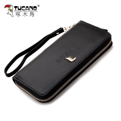 Woodpecker Ladies Purse New Leather Wallet Zipper female long leather female bag with large capacity.