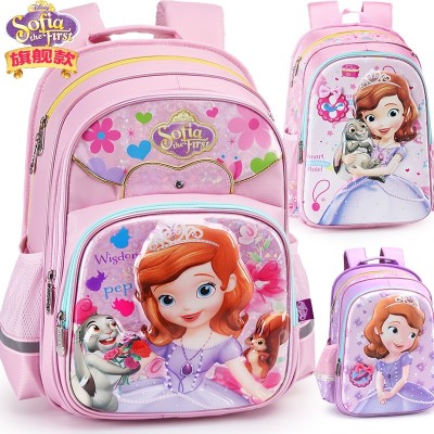 Disney pupil bag girls 1-3-4 grade girl Princess Sophia burden child backpack 6