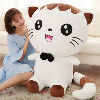 Cat toy girl's big face cat is a baby doll girl's birthday present