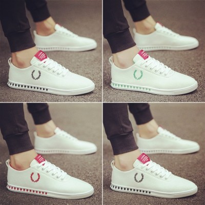 The summer male shoes men's canvas shoes casual shoes trend of Korean white shoe lovers summer breathable white shoes
