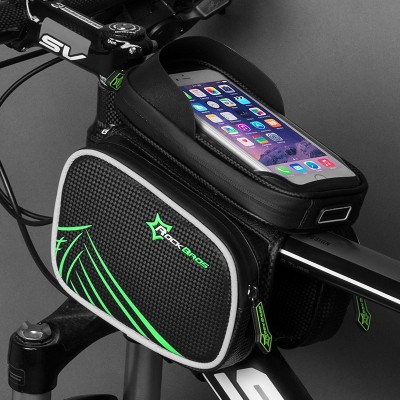 Rock brothers bicycle bag, touch screen, saddle bag, mountain car, front beam bag, mobile phone, upper tube package, riding equipment fittings