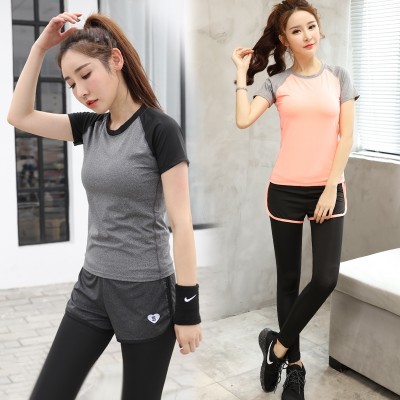 Summer sports suit, women running clothes, tight pants, gym, speed drying clothes, professional slim, yoga clothes set