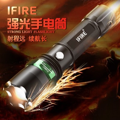 Flashlight, bright charge, super bright waterproof, 5000 small mini LED searchlight, can be used for outdoor self-defense, long-range