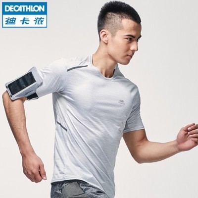 Decathlon sports t-shirt men summer speed dry clothing breathable loose short sleeved T-shirt KALENJI leisure fitness running