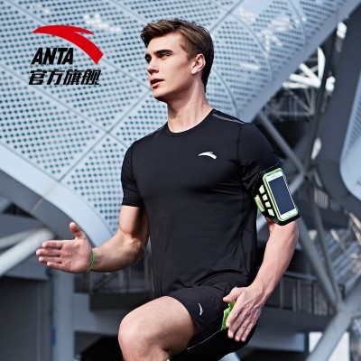 Anta short sleeved t-shirt men's  summer style, close fitting, quick drying, short T men, exercise breathable clothing, sports jacket