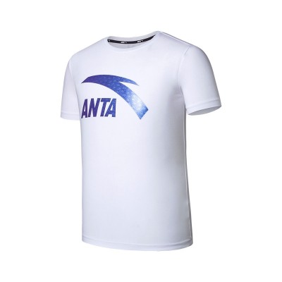 Anta short sleeved men's T-shirt, summer  new round neck, breathable black, speed dry running, sports casual jacket tide